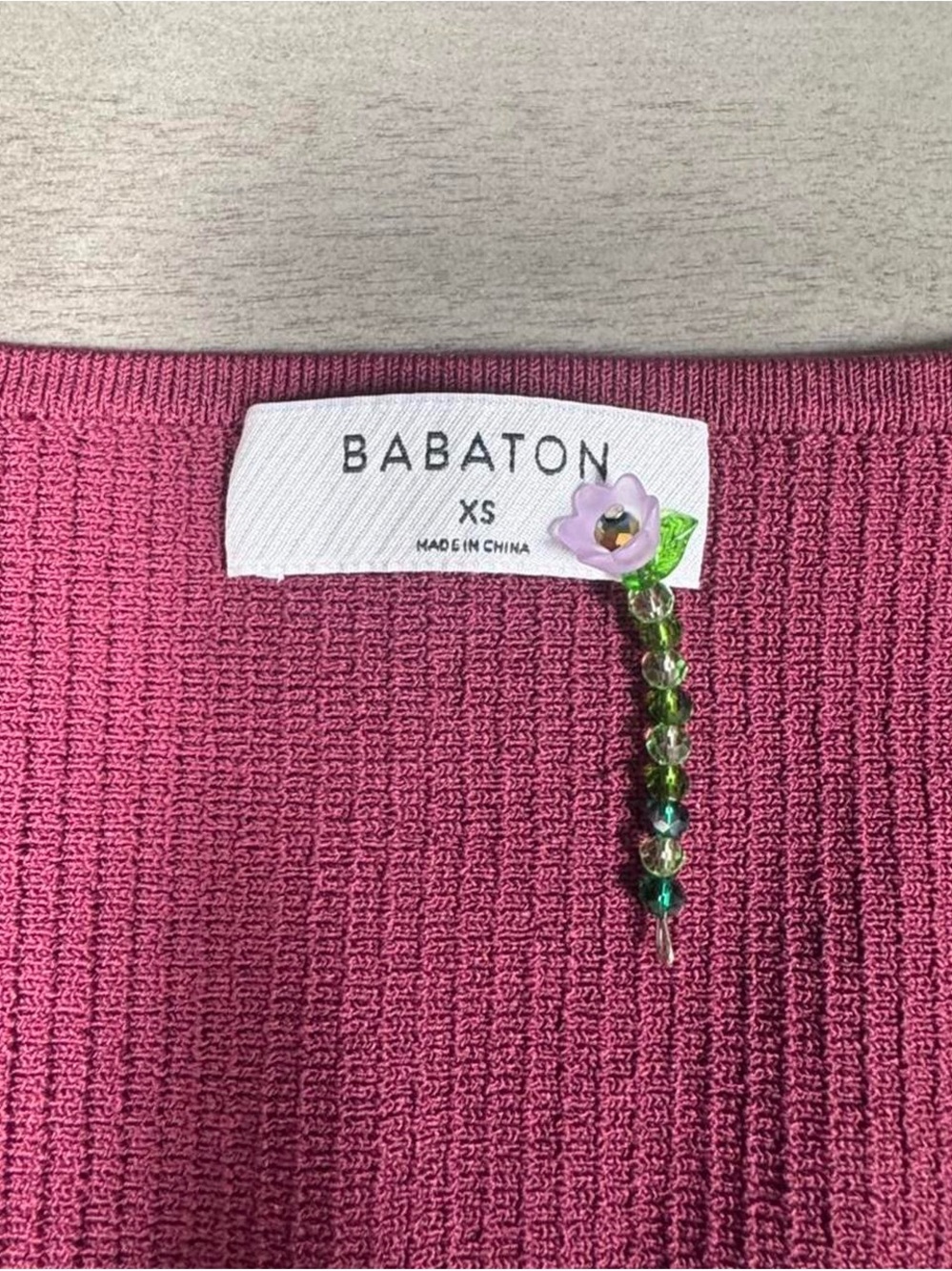 Babaton Ribbed Long Sleeve Top - Raspberry Pink - Picture 4 of 6
